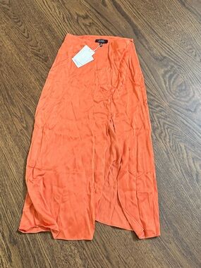 & Other Stories Coral Orange Wrap Maxi Skirt